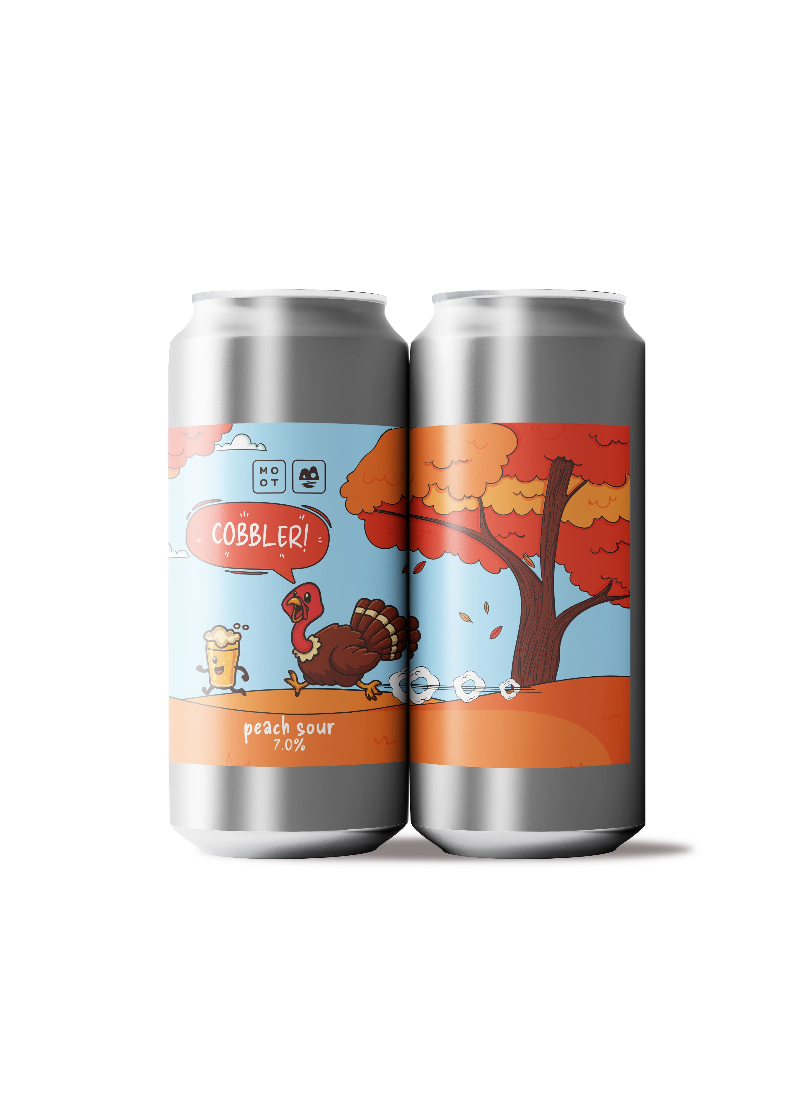 Cobbler Peach Sour beer can – dessert-style sour with peach and vanilla notes, 7%