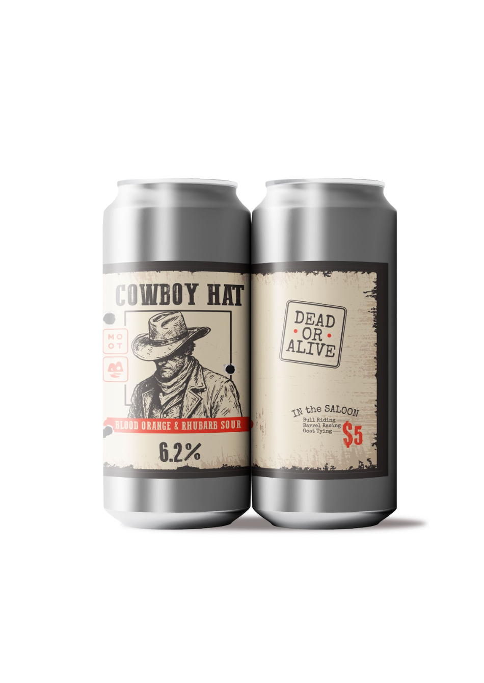 Cowboy Hat Fruited Sour beer can – rhubarb and blood orange craft sour, 6.2%