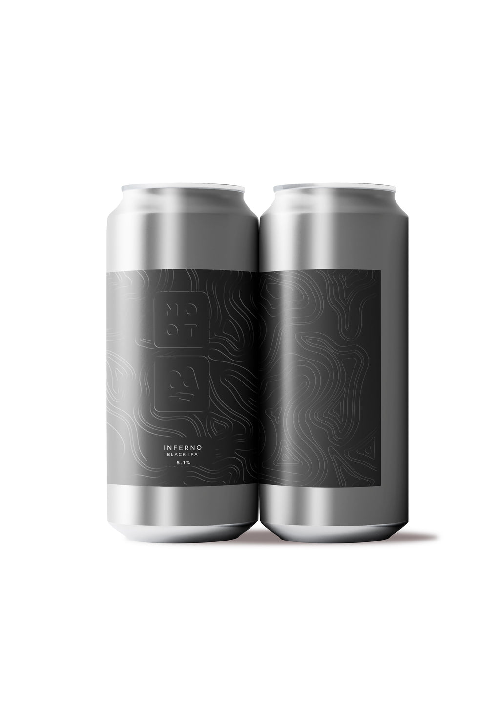 Inferno Black IPA can – dark craft beer with fiery label, 5.1% brewed in the UK