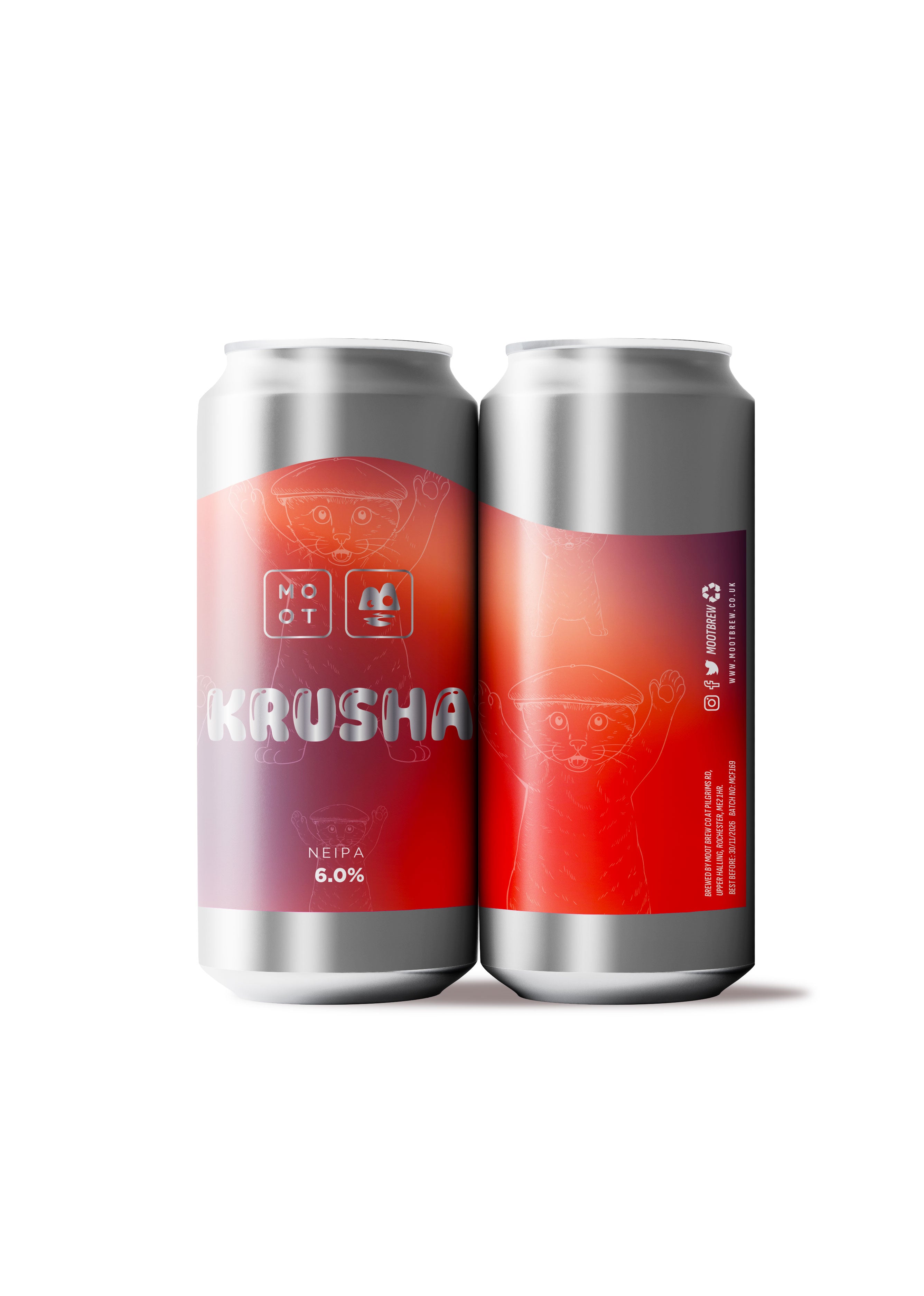 Krusha NEIPA beer can – hazy tropical New England IPA with bold label design