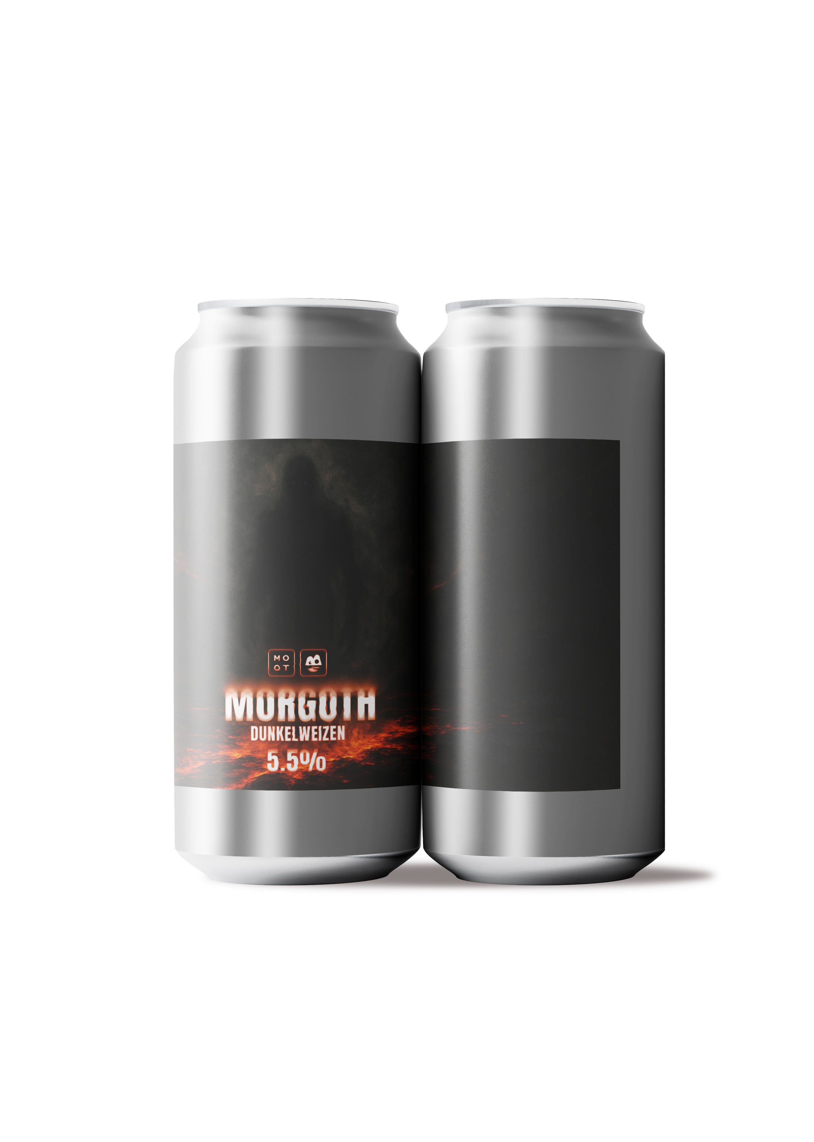 Close-up of MORGOTH Dunkelweizen beer label showing dark wheat design and branding