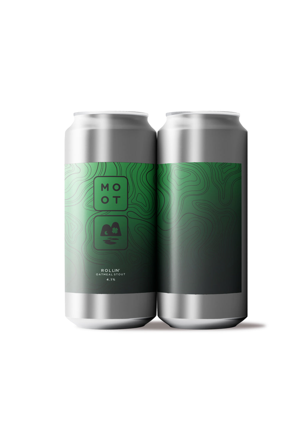 Rollin’ Stout beer can – traditional smooth and roasty stout, 4.1% brewed in the UK