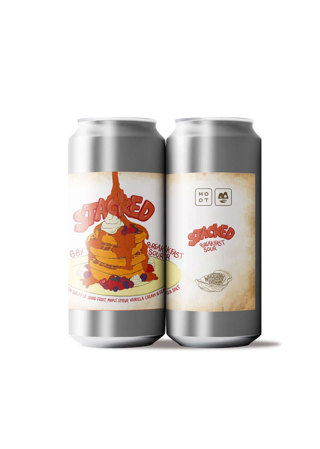 Stacked Breakfast Sour beer can – quad fruit and maple syrup sour, 6.8%, collaboration with Whitstable Oyster Brewing Co.
